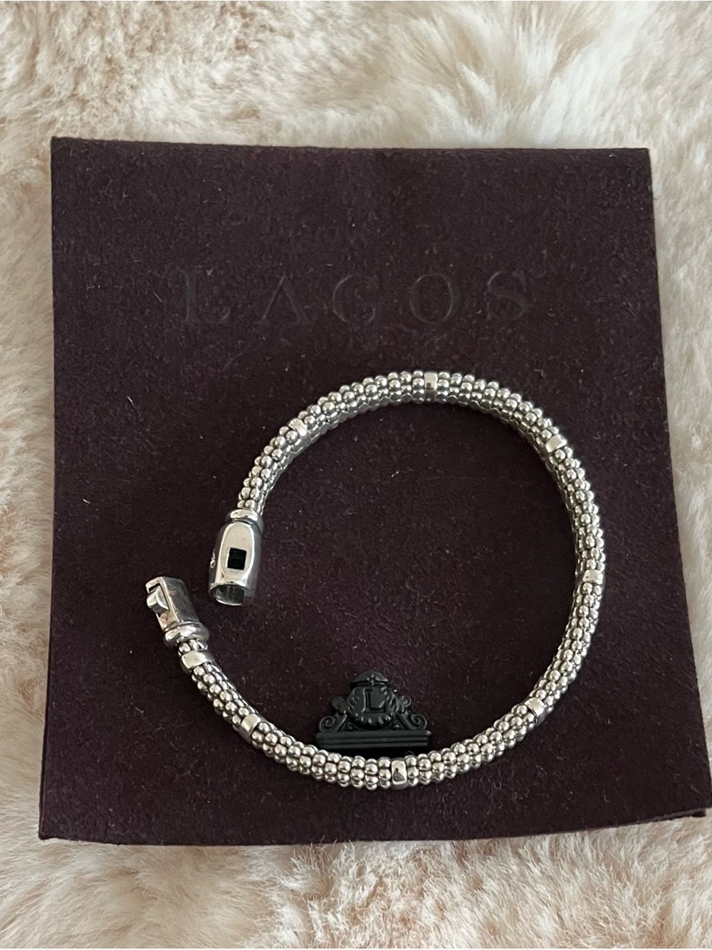 Stunning LAGOS Signature Sterling Silver Caviar Station Bracelet M! - Picture 6 of 16